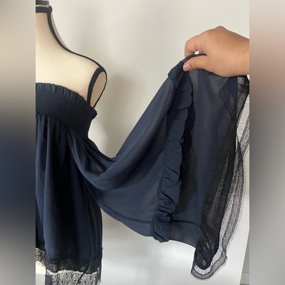 Nicholas Navy Lace Off Shoulder Top - Picture 8 of 16